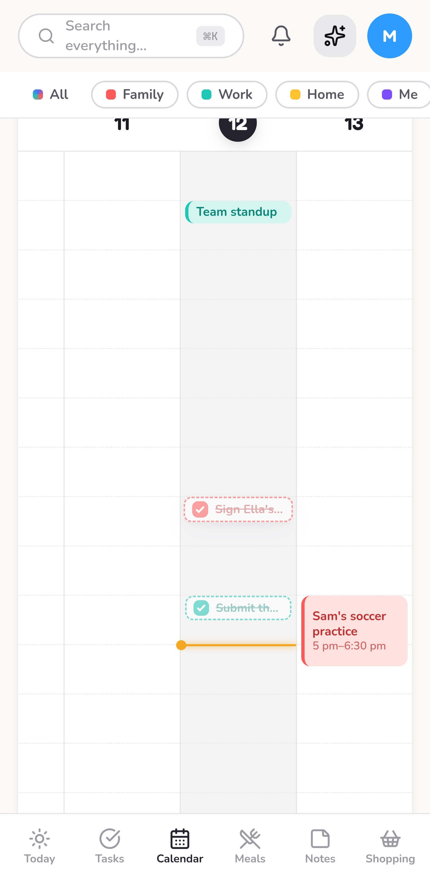 TopHat calendar on mobile